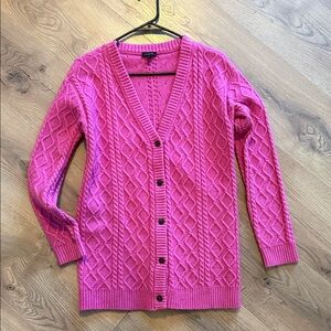 Talbot’s Pink Cable Knit Cardigan Sweater